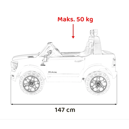 Autko na akumulator  RAM 3500 na Akumulator Czarny JJ2599